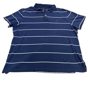 American Eagle Outfitters Men's Size XL Shirt Polo Blue Stripe Y2K 90s‎ Muscle